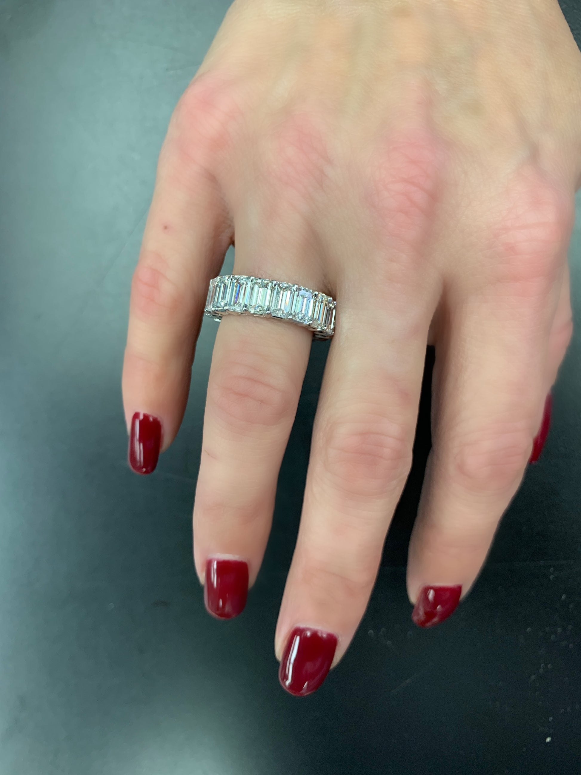 Emerald Cut Diamond Eternity Band - Three