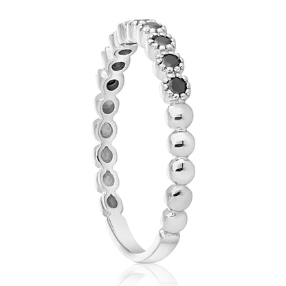 Dainty 2 Black Diamond Band - 02