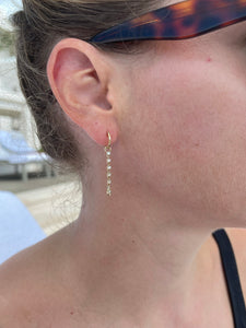 Diamond Hoop Earrings With Dangle Charm 2