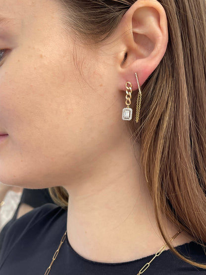 Chain Link Illusion Diamond Earrings 2