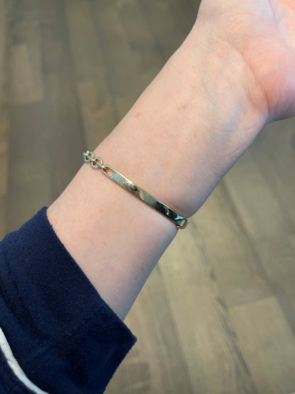 Pave Diamond Bangle Bracelet with Chain Links 5