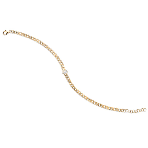 Curb Link Fancy Pear Shape Bracelet
