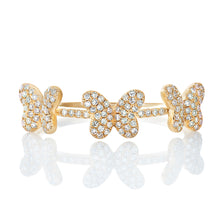 Load image into Gallery viewer, Petite 3 Diamond Butterfly Ring