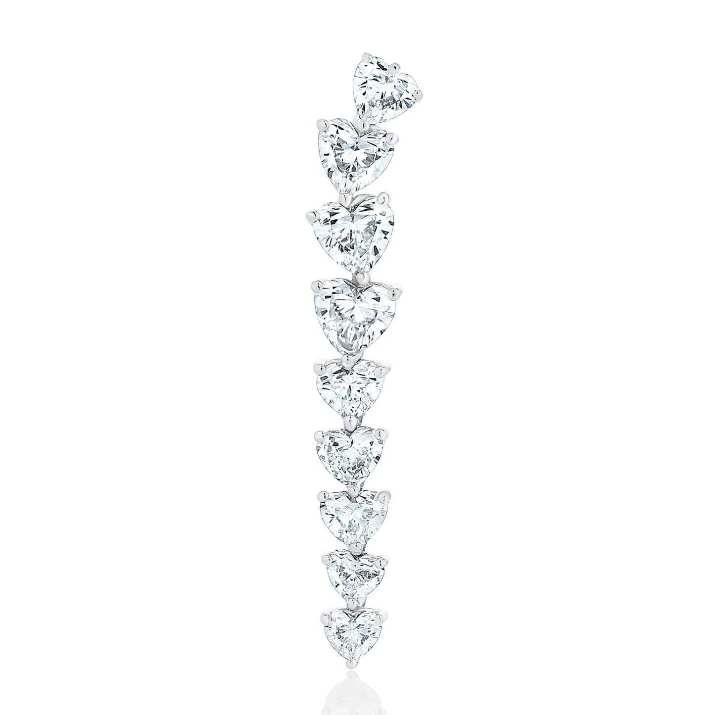 Diamond Heart Waterfall Drop Earring 5