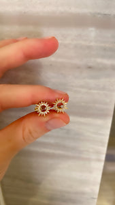 Petite Diamond Sun Earrings 3