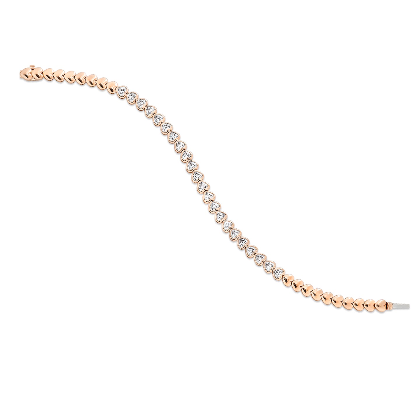 Halfway Diamond Bezel Set Heart Bracelet