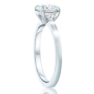 Platinum Round Diamond Solitaire Engagement Ring 2