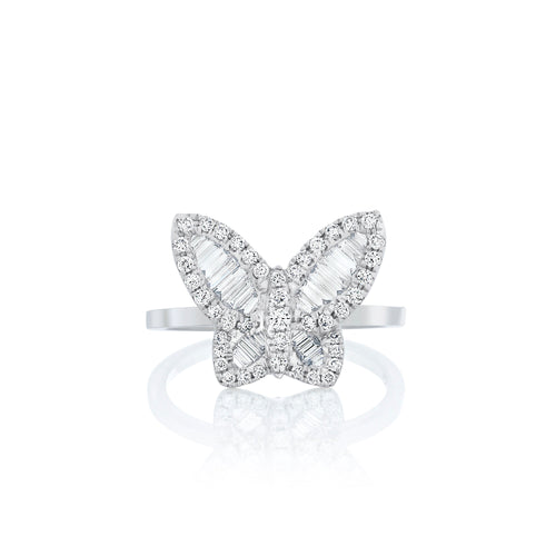 Large Diamond Butterfly Ring