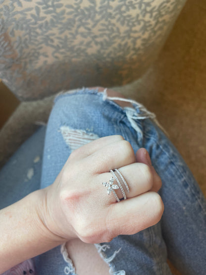 Diamond Flower Coil Ring 3