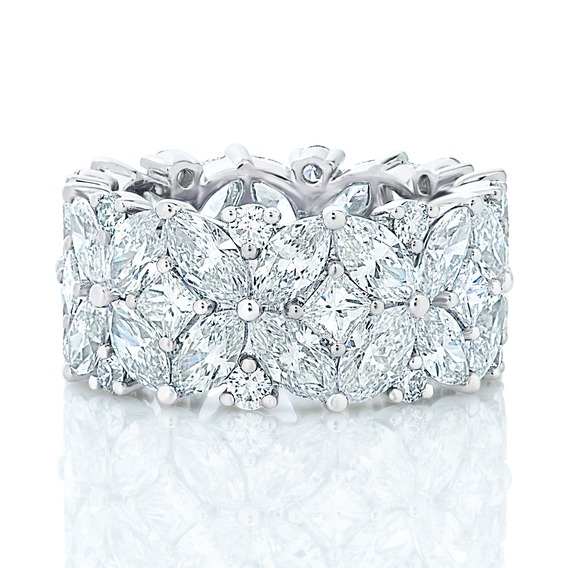 Fancy Cut Wide Diamond Band