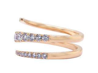 Round Diamond Coil Ring 2