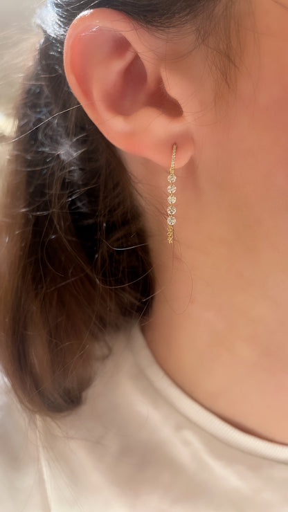Floating Diamond Dangle Chain Earrings 3