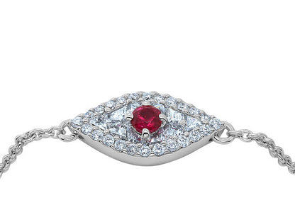 Petite Evil Eye Diamond and Colored Stone Necklace 2