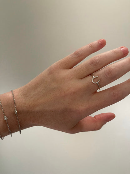 Petite Diamond Horsehoe Ring 3