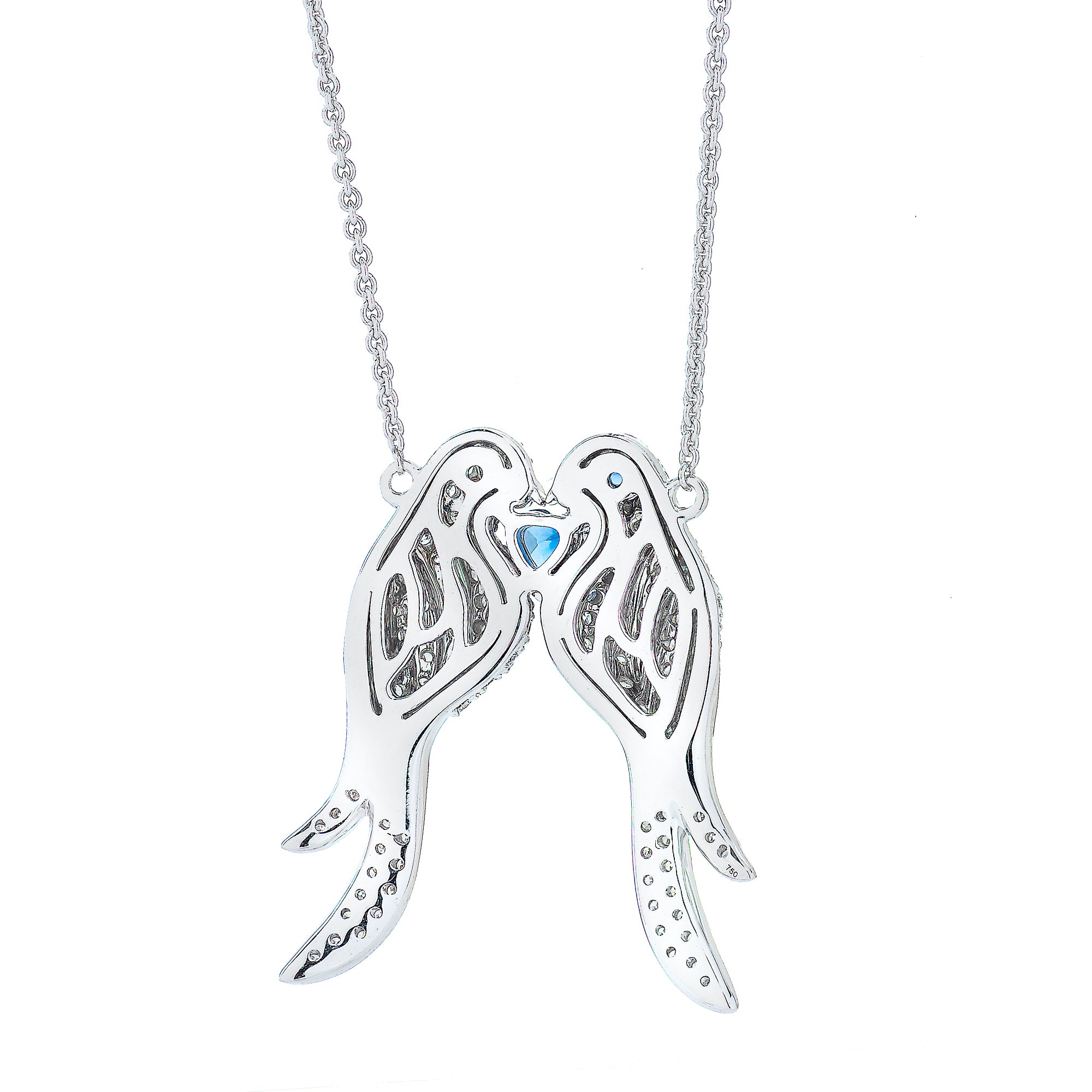 Sapphire Bird Necklace Fine Silver Festoon sold Animal Pendant