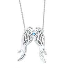 Load image into Gallery viewer, Diamond and Sapphire Love Bird Necklace 2