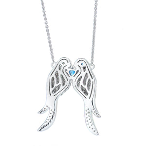Diamond and Sapphire Love Bird Necklace 2