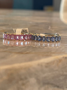 Blue Sapphire Emerald Cut Nikki Band 3