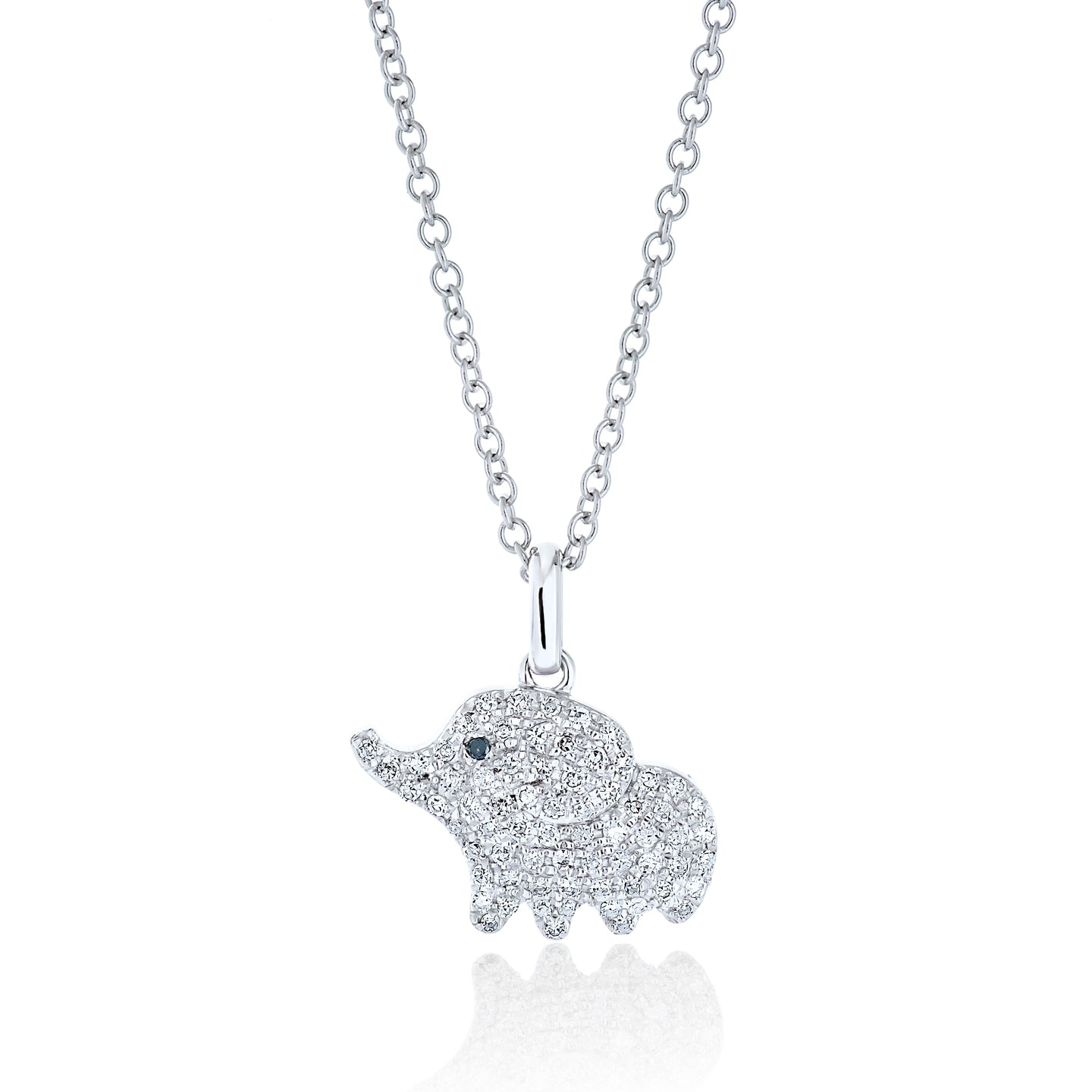 Petite Diamond Elephant Pendant