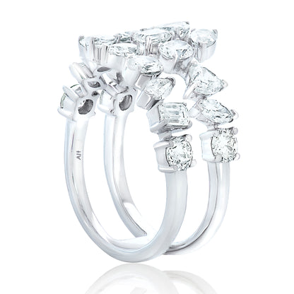 Diamond Mixed Cut Coil Ring 2