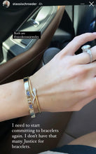 Load image into Gallery viewer, Diamond Initial and Sapphire Heart Bangle 6