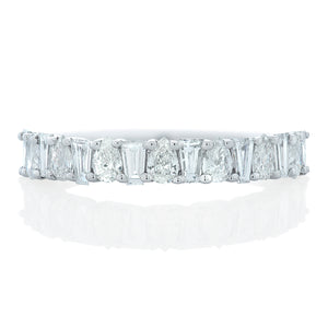 Alternating Pear and Baguette Diamond Band