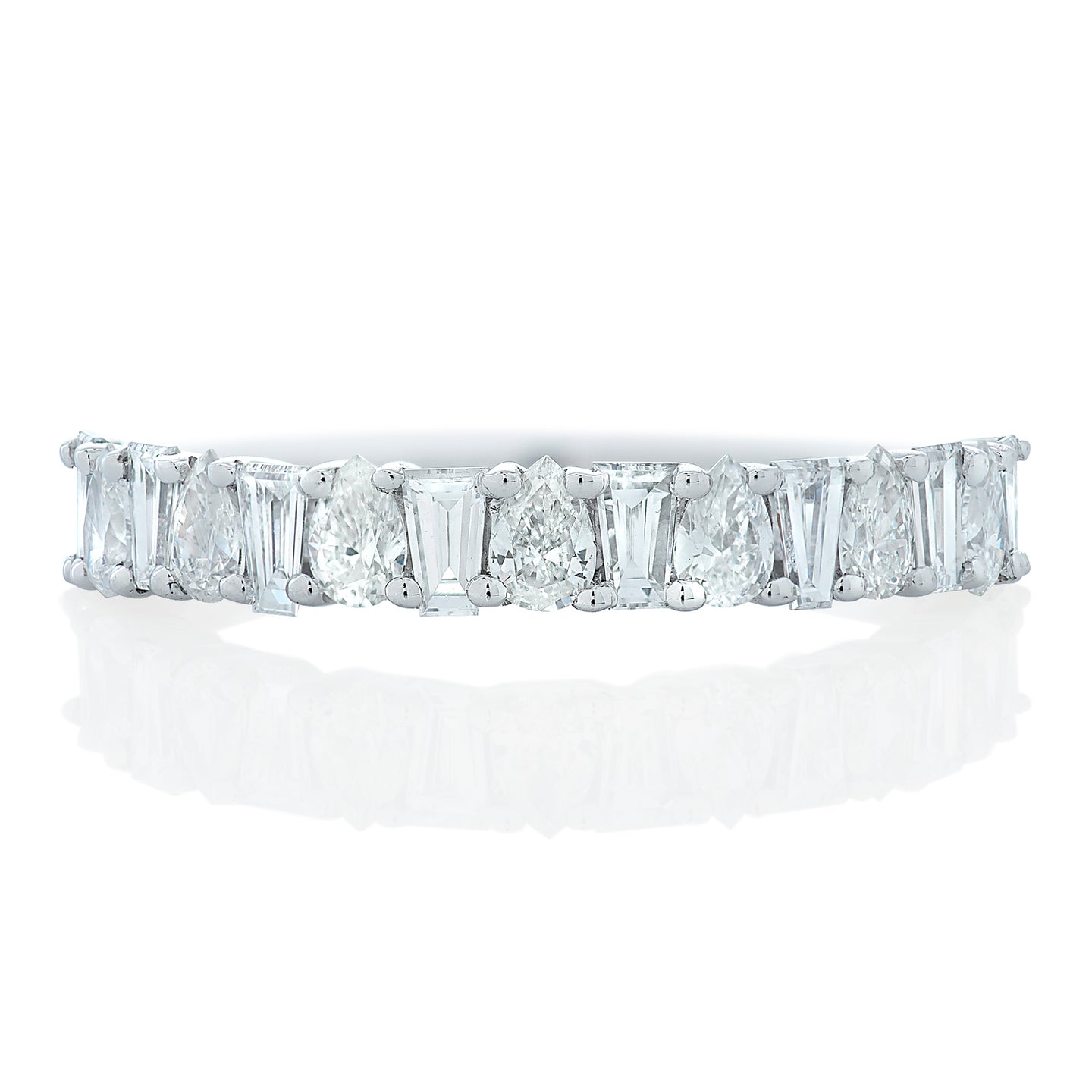 Alternating Pear and Baguette Diamond Band