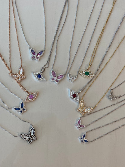 Mini Diamond Butterfly Pendant 7