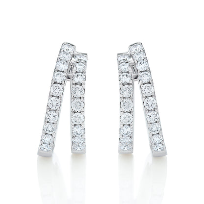 Double Row Huggie Hoops