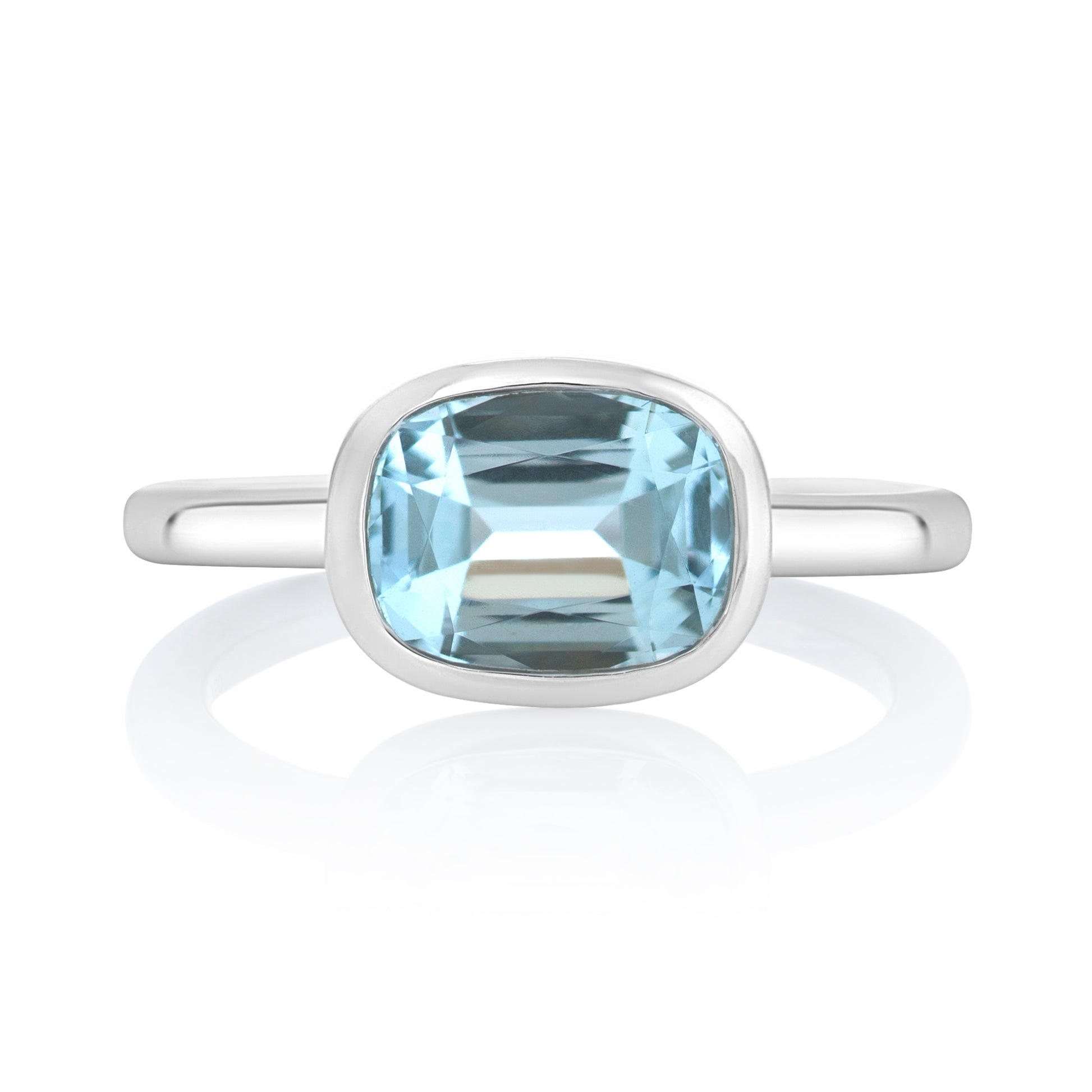 Bezel Set Aquamarine Ring