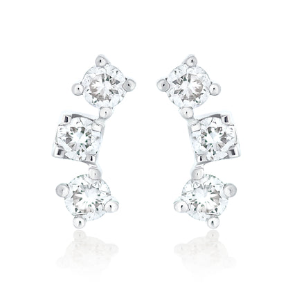 Diamond Curve Earrings
