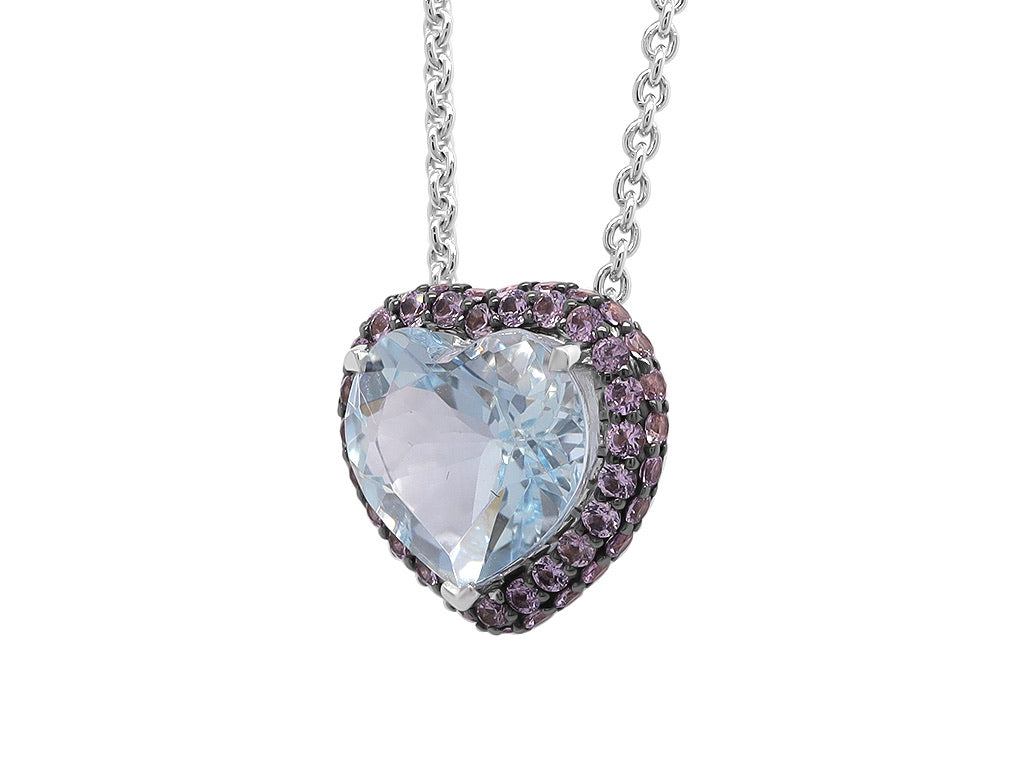 Purple Sapphire and Aquamarine Heart 2