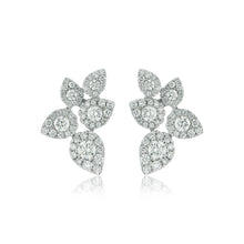 Load image into Gallery viewer, Diamond Cluster Leaf Earrings