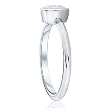 Load image into Gallery viewer, Platinum Bezel Set Round Diamond Engagement Ring 2