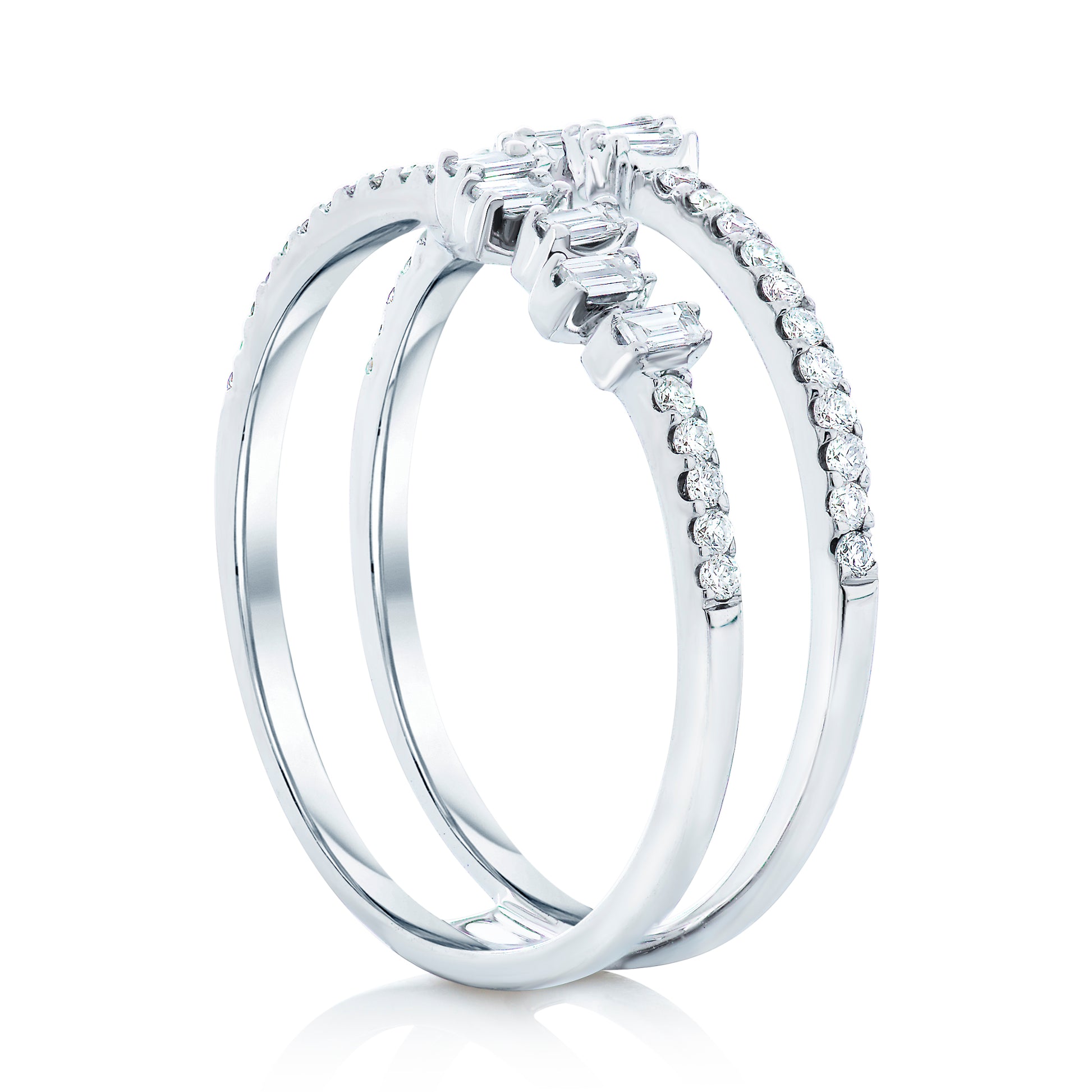 Diamond Baguette and Round Diamond Ring 2