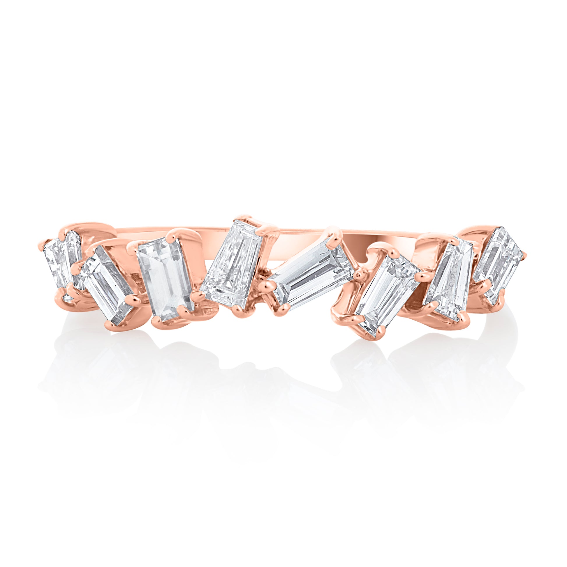 Scattered Diamond Baguette Band - Rose 2