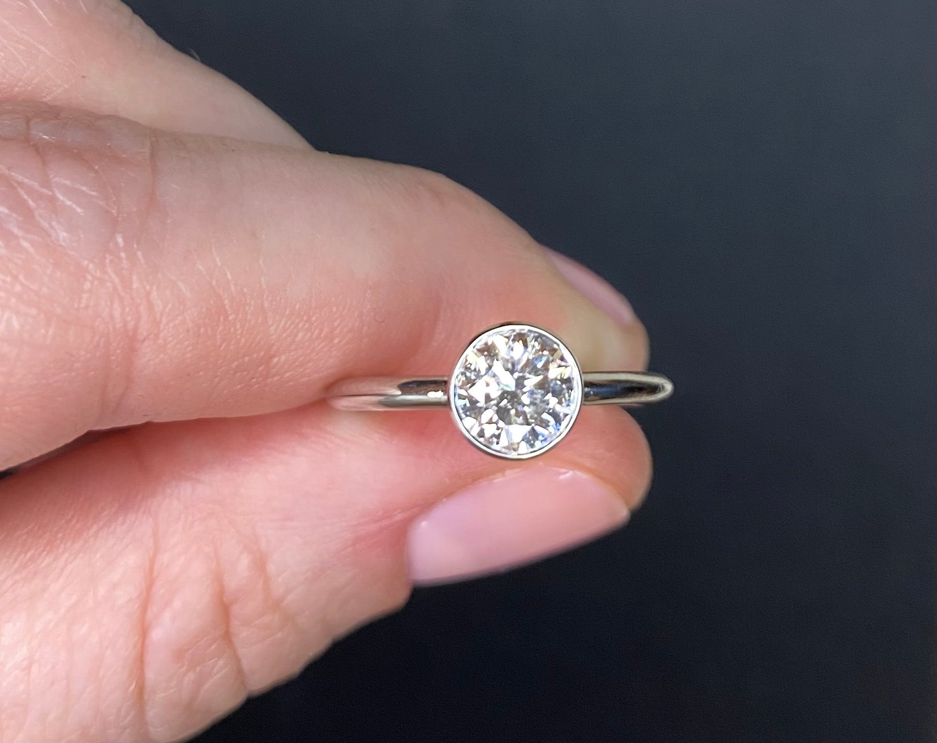 Jessica round bezel halo Engagement Ring - Vintage Style Inspired