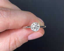 Load image into Gallery viewer, Platinum Bezel Set Round Diamond Engagement Ring 3