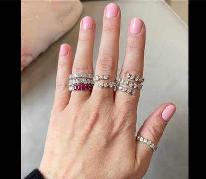 Diamond Mixed Cut Bypass Ring 3