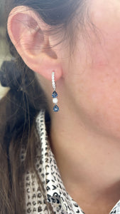 Diamond and Sapphire Dangle Earrings 2