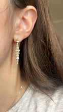 Load image into Gallery viewer, Diamond Baguette Dangle Earrings 3