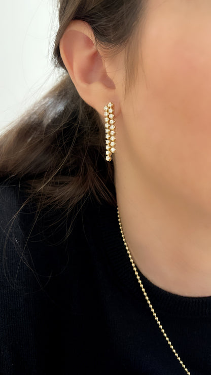 Two Strand Diamond Dangle Earrings 2