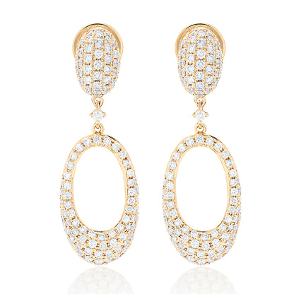 Oval Diamond Dangle Earrings