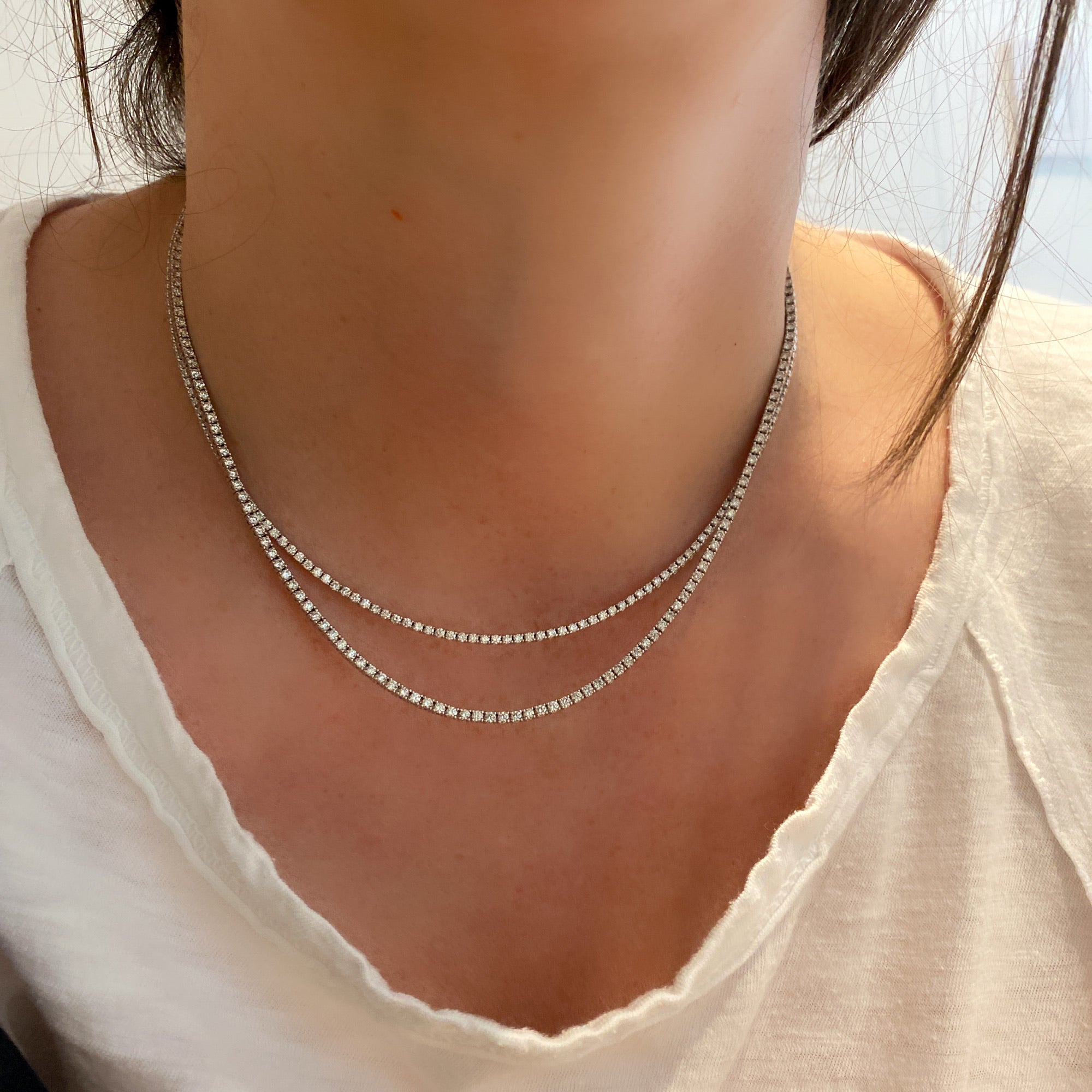 Diamond eternity tennis necklace Clearance