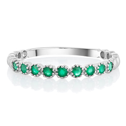 Dainty 2 Emerald Band