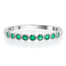 Load image into Gallery viewer, Dainty 2 Emerald Band