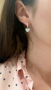Diamond Illusion Set Hanging Heart Earrings 2