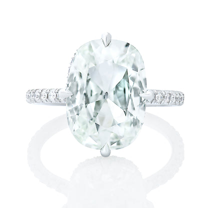 Antique Cushion Set In Compass Diamond Engagement Ring