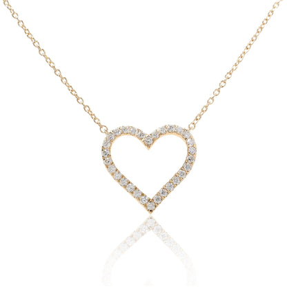 Small Open Diamond Heart Pendant