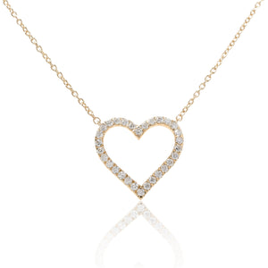 Small Open Diamond Heart Pendant